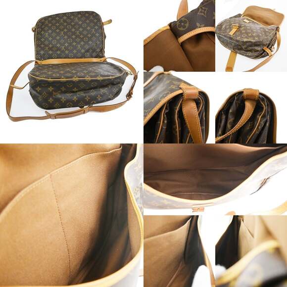 Louis Vuitton Monogram Canvas Saumur Handbag Brown